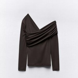 Zara exposed shoulder draped top